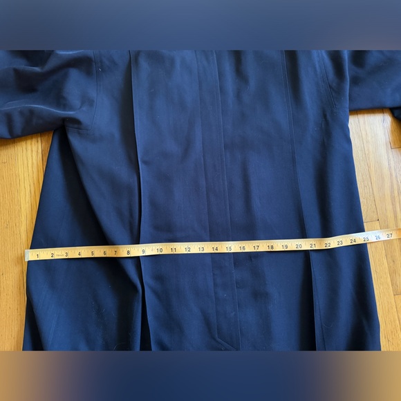 80s Vintage Nina Ricci Navy Blue Wool Trench Style Coat - Picture 8 of 10